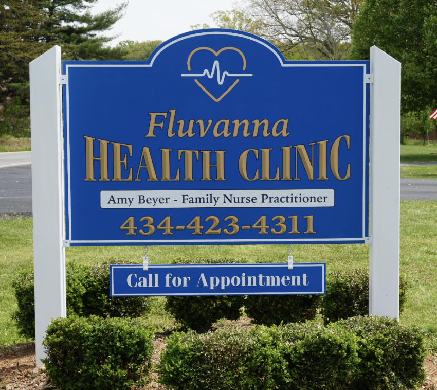 Fluvanna Health Clinic road sign
